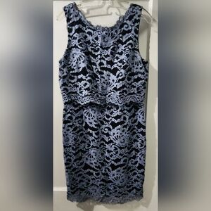 Elegant Black and Blue Lace Dress size 12